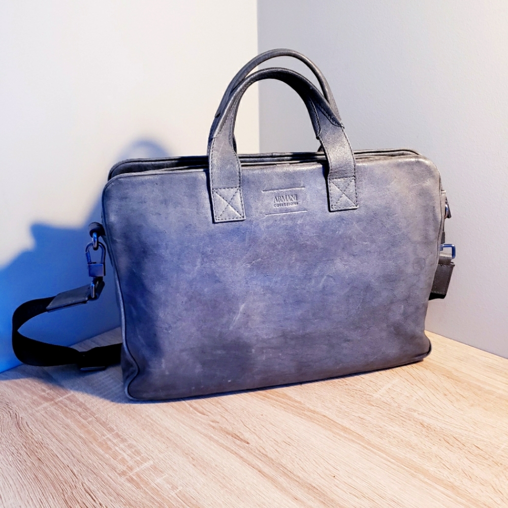 Armani leather briefcase bag